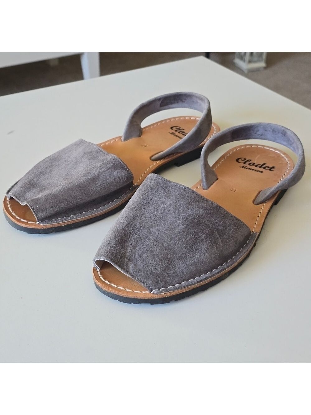 Clodet Menorca suede leather sandal color grey size 41